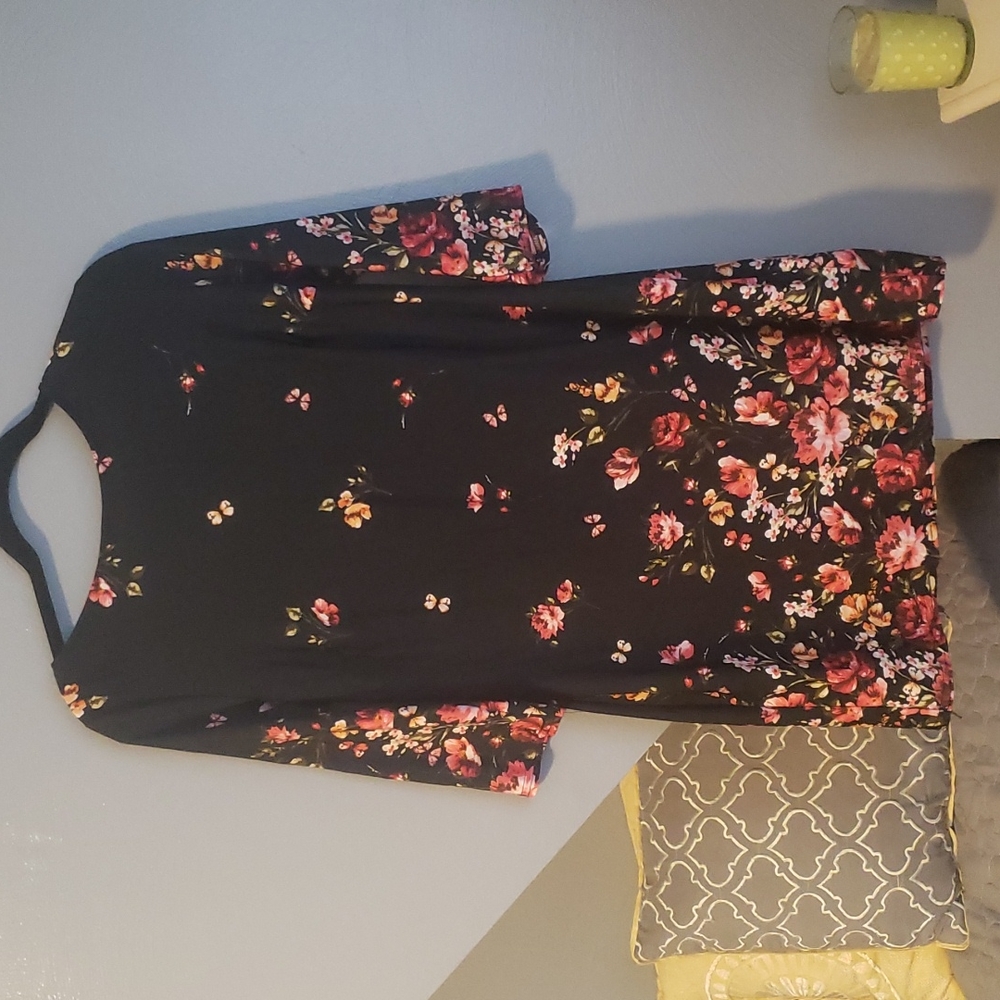 3/4 Sleeve Floral Shift Dress